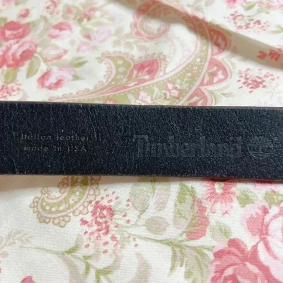 Timberland Men's Black Leather Belt Silver Buckle Size 40 - Picture 7 of 11